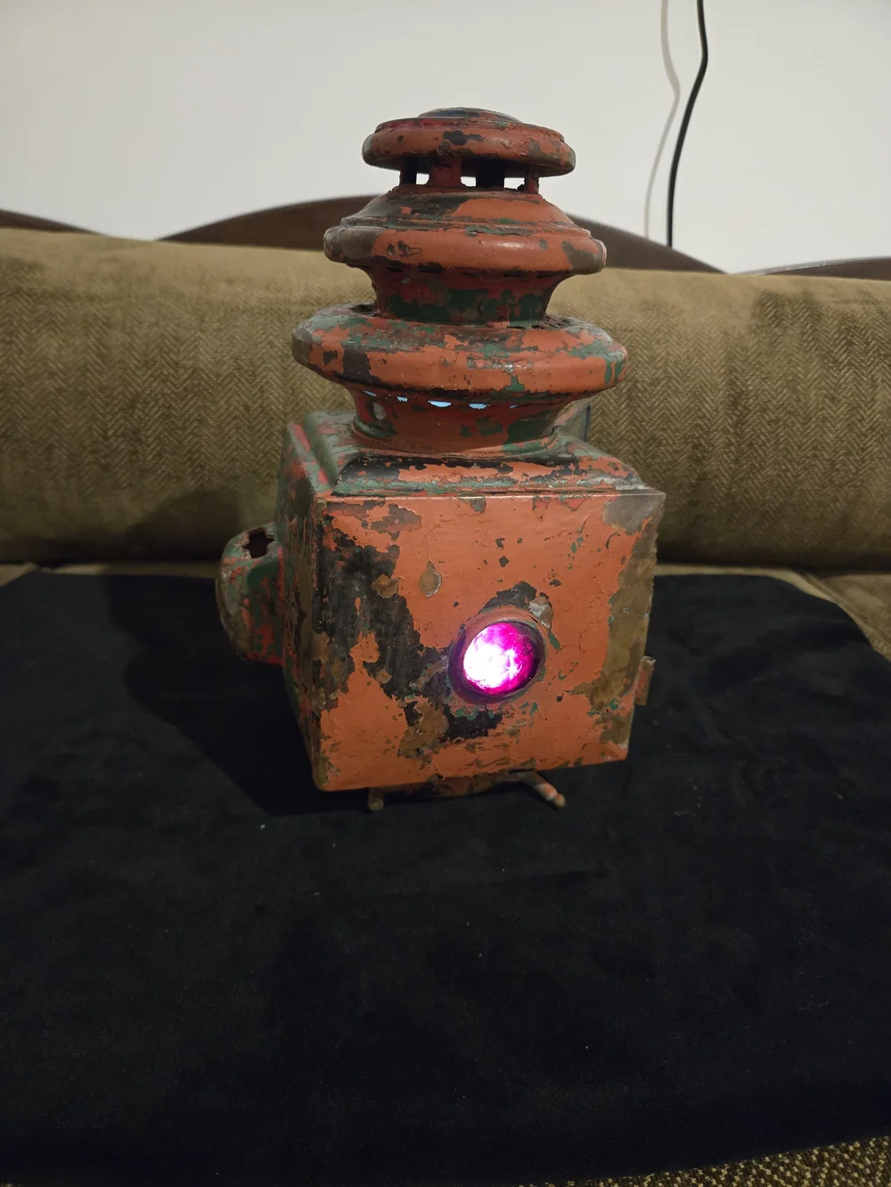 Vintage Green and Orange Decorative Lantern - Headlamp